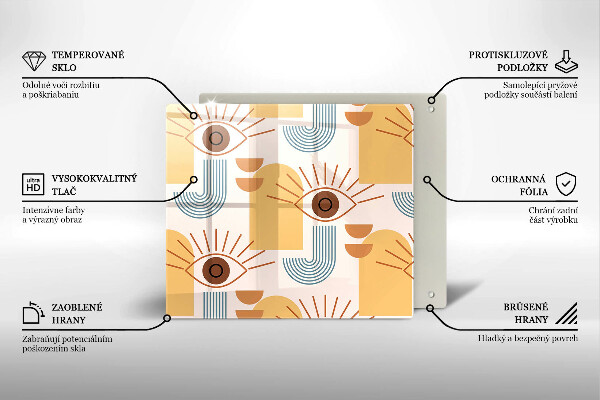 Protetor placa de indução Olhos com padrão boho