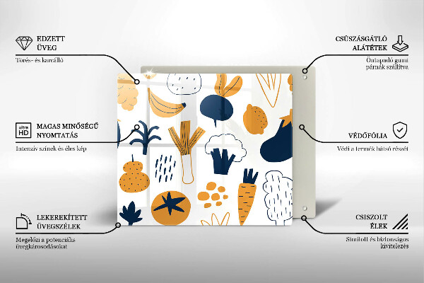 Protetor placa indução Ilustração de alimentos