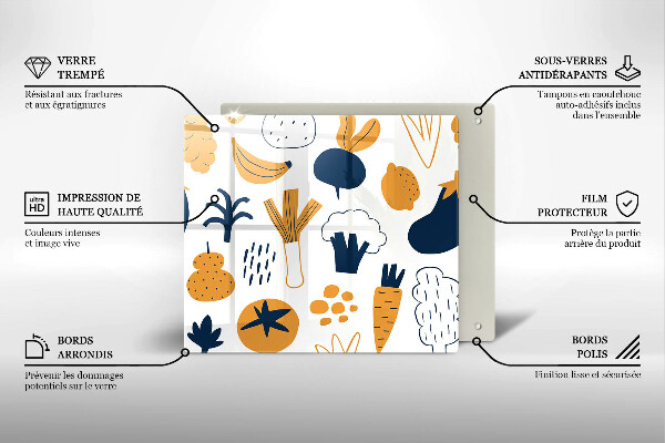 Protetor placa indução Ilustração de alimentos