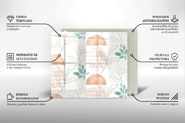 Tábua protetora Padrão de folha Boho