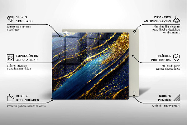 Protetor placa indução Abstração azul marinho