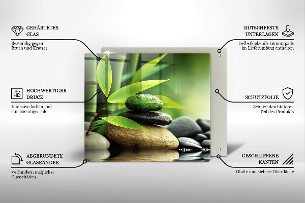 Protetor placa indução Pedras de bambu zen