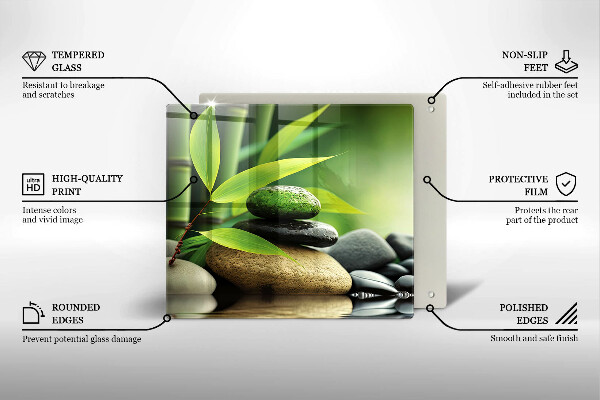 Protetor placa indução Pedras de bambu zen