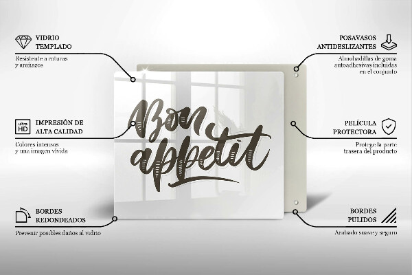 Protetor placa de indução A inscrição Bon Appetit