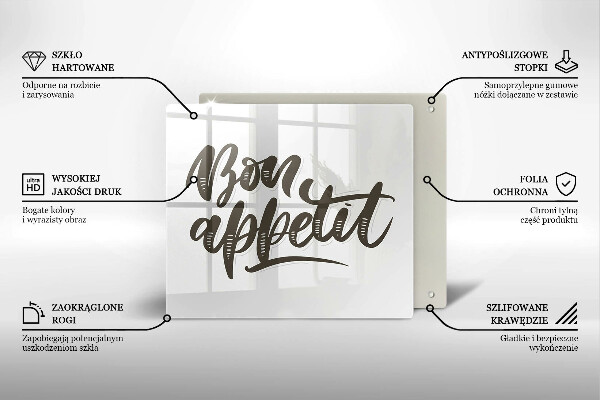 Protetor placa de indução A inscrição Bon Appetit
