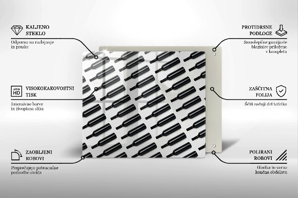 Protetor placa indução Garrafas de vinho preto