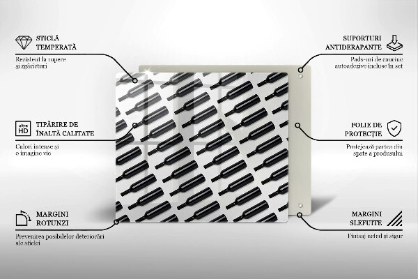 Protetor placa indução Garrafas de vinho preto