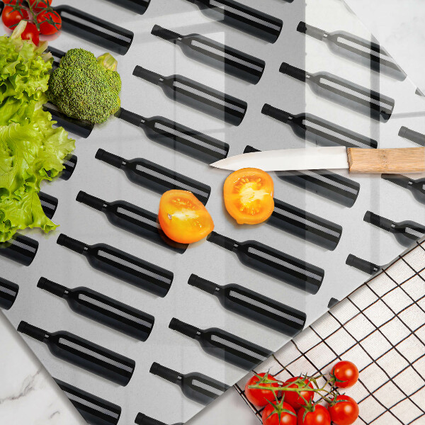 Protetor placa indução Garrafas de vinho preto