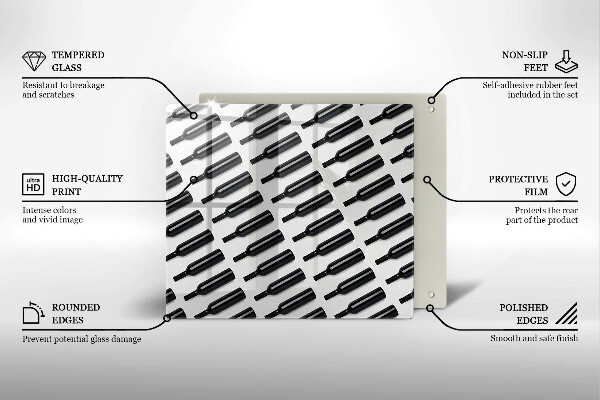 Protetor placa indução Garrafas de vinho preto