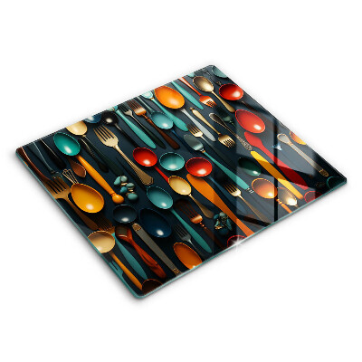 Tábua protetora Colheres e garfos coloridos