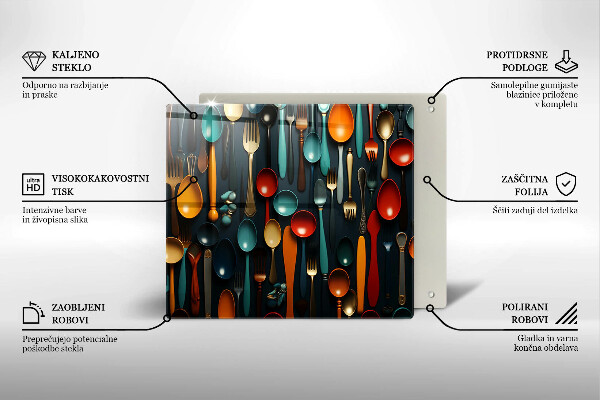 Tábua protetora Colheres e garfos coloridos