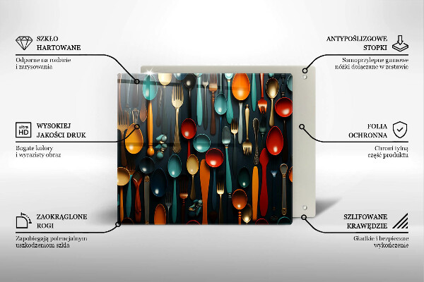 Tábua protetora Colheres e garfos coloridos