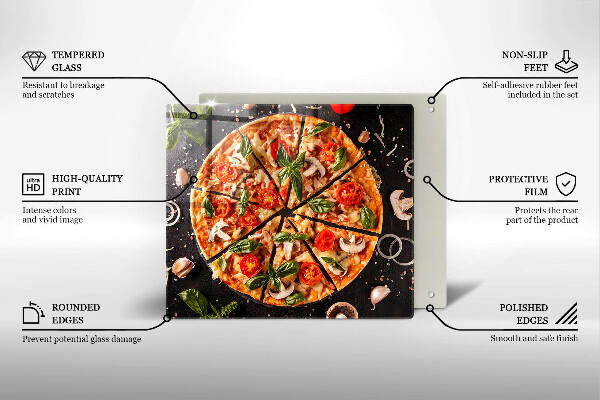 Protetor placa indução Pizza com cogumelos