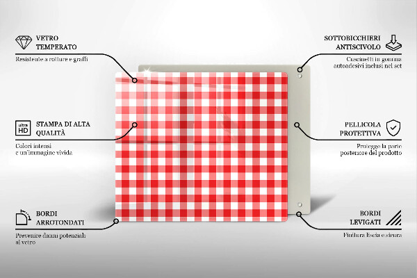 Tábua protetora Xadrez vermelho e branco