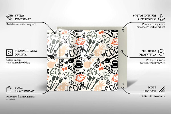 Protetor placa indução Motivo de cozinha de desenho animado