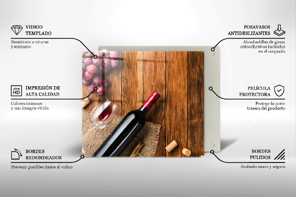 Protetor placa indução Uma garrafa de vinho tinto