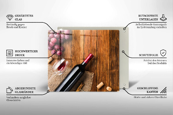 Protetor placa indução Uma garrafa de vinho tinto