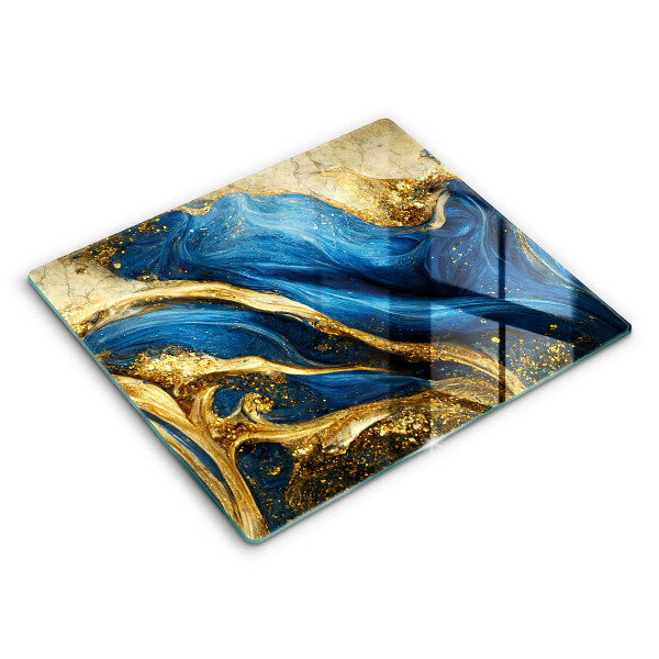 Protetor placa de indução Mármore azul e dourado