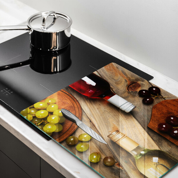 Protetor placa de indução Garrafas de vinho e uvas