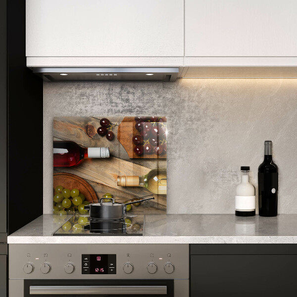 Protetor placa de indução Garrafas de vinho e uvas