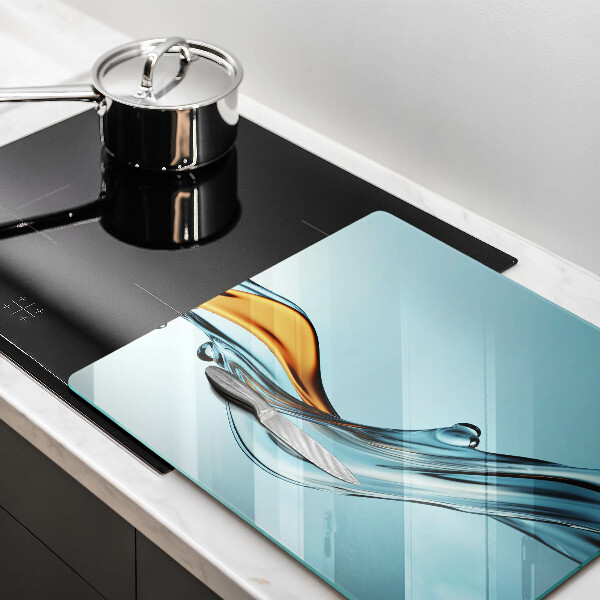 Protetor placa indução Água sobre fundo azul