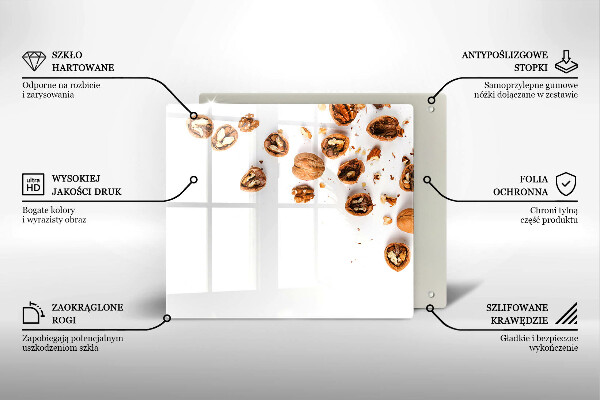 Tábua protetora Nozes em fundo branco