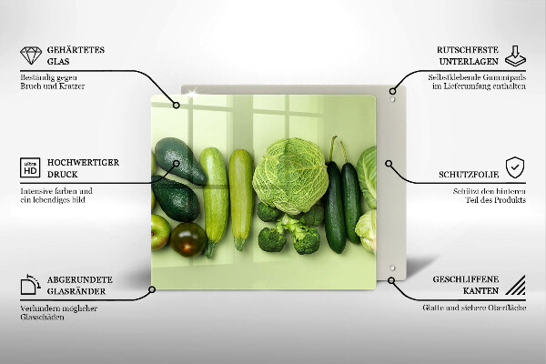Tábua protetora Frutas e vegetais verdes