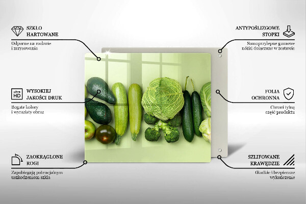 Tábua protetora Frutas e vegetais verdes