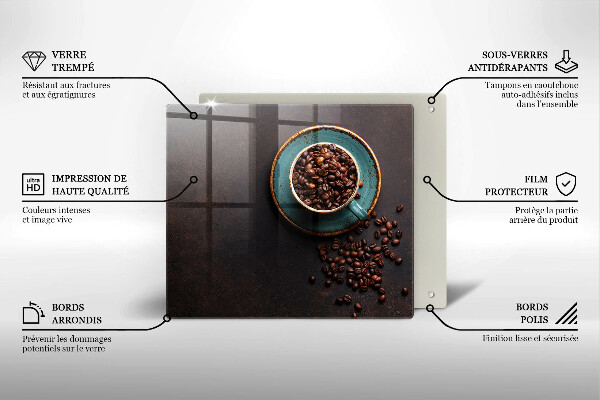 Protetor placa de indução Uma xícara de grãos de café