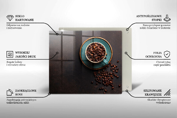 Protetor placa de indução Uma xícara de grãos de café