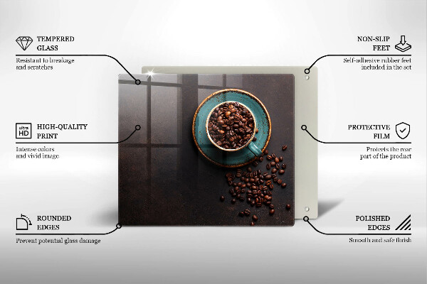 Protetor placa de indução Uma xícara de grãos de café