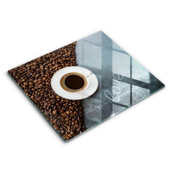 Protetor placa indução Grãos de café e uma xícara