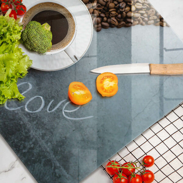 Protetor placa indução Grãos de café e uma xícara