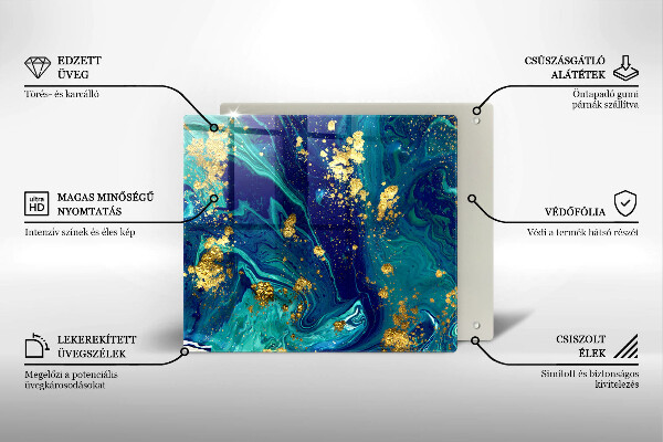 Protetor placa indução Abstração com ouro