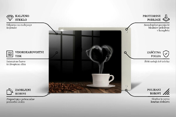 Tábua protetora Coração de xícara de café
