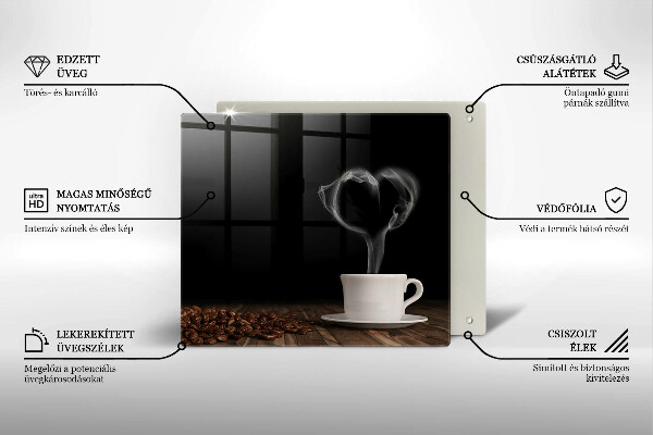 Tábua protetora Coração de xícara de café