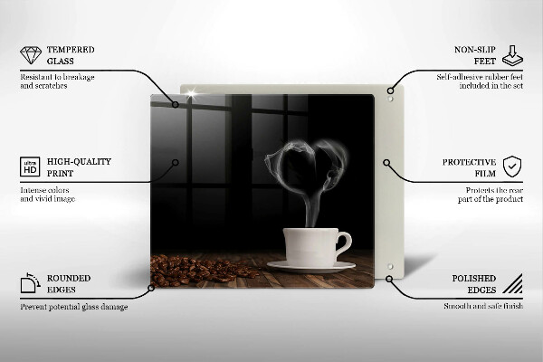 Tábua protetora Coração de xícara de café