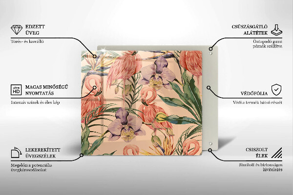 Protetor placa indução Ilustração de flamingos