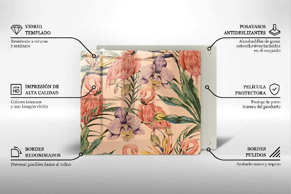 Protetor placa indução Ilustração de flamingos