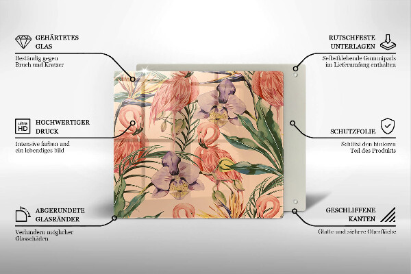 Protetor placa indução Ilustração de flamingos