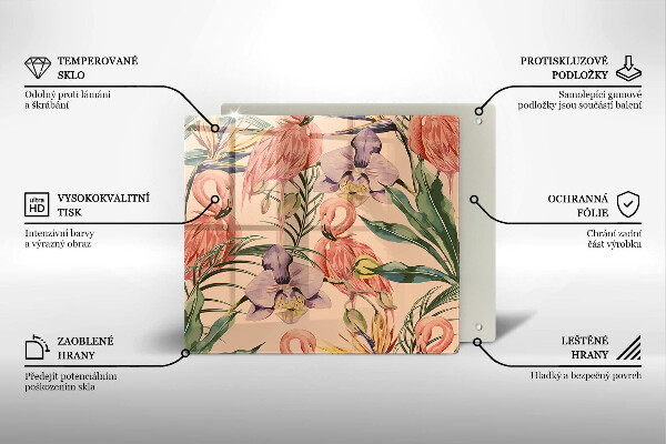 Protetor placa indução Ilustração de flamingos