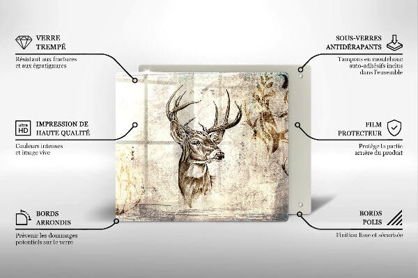 Protetor placa de indução Ilustração de animal veado