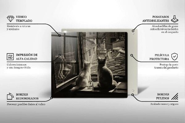Tábua protetora Cidade dos gatos e janela