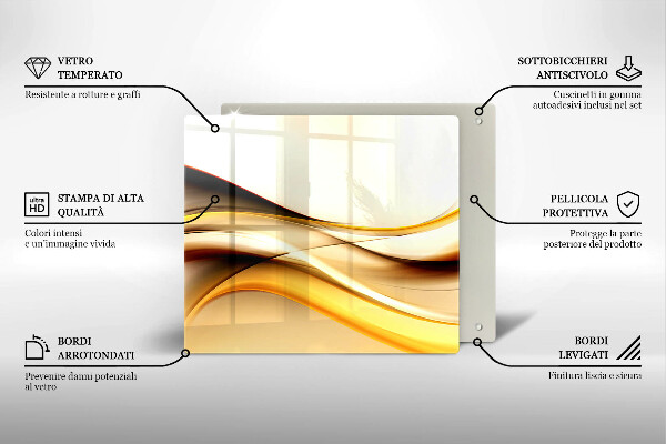 Protetor placa indução Linhas de fumaça abstratas