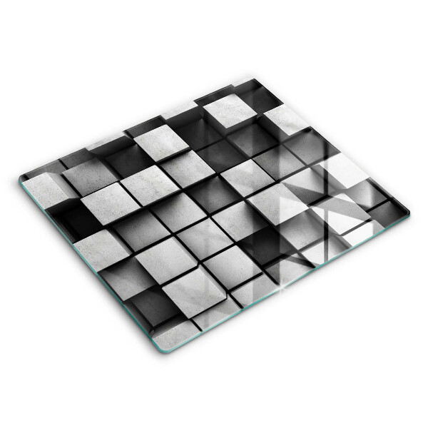 Protetor placa de indução Quadrados 3D abstratos