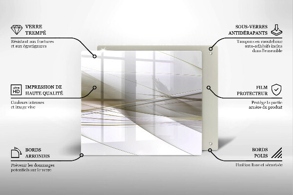 Protetor placa indução Design de linhas abstratas