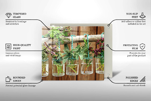 Tábua protetora Plantas de ervas vintage