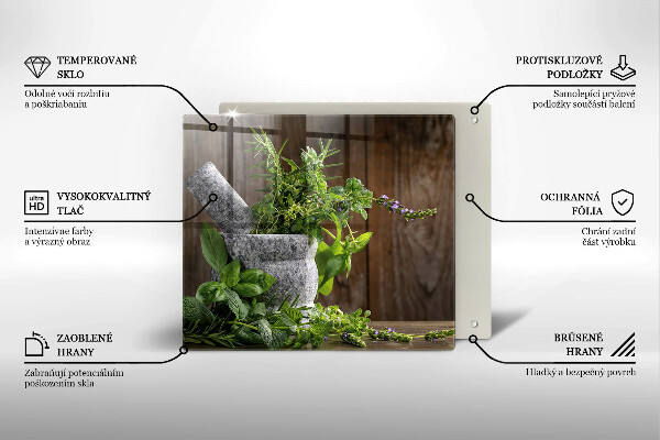 Protetor placa de indução Plantas, ervas e madeira