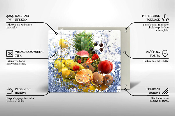Protetor placa de indução Frutas suculentas e água