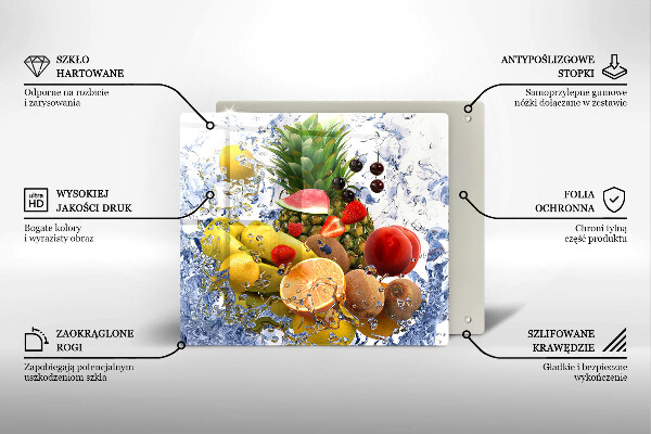 Protetor placa de indução Frutas suculentas e água
